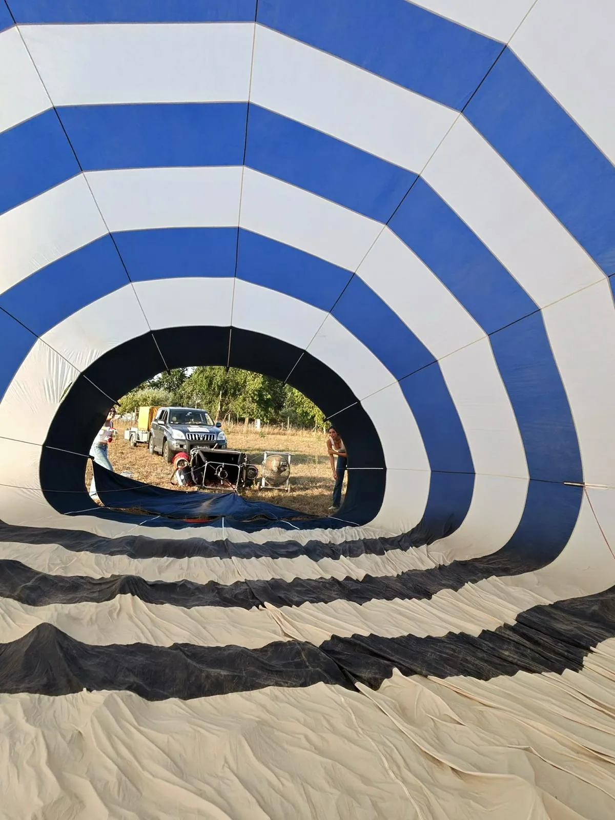 Intérieur de l’enveloppe pendant le gonflage