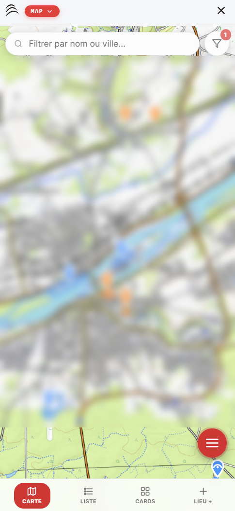 Carte WindXplorer — fond IGN topographique